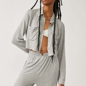 ☆$20 SALE! NWT- Free People Gray Soft Knit Pajama Top